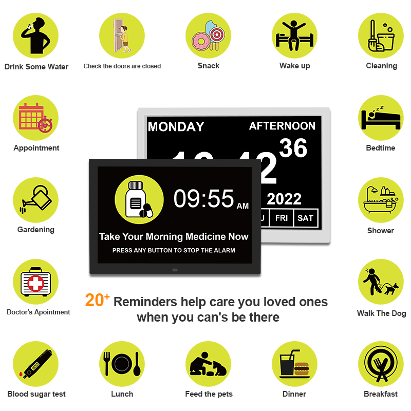 Extra-large Digital Clock with Day, Date, Alarms, Selectable Analogue/Digital Displays (15 inch) - dev-weathershop