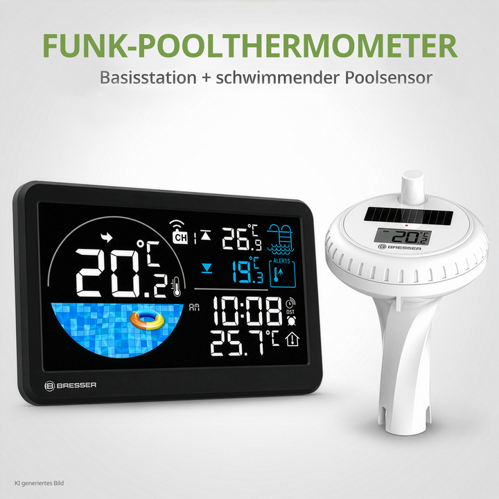 Bresser 15130 Wireless Floating Pool Thermometer with Base Station