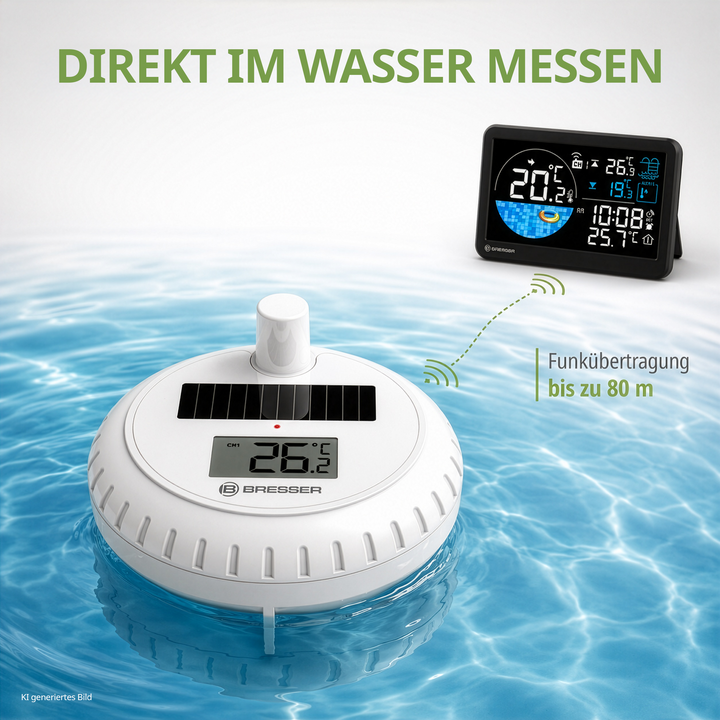 Bresser 15130 Wireless Floating Pool Thermometer with Base Station