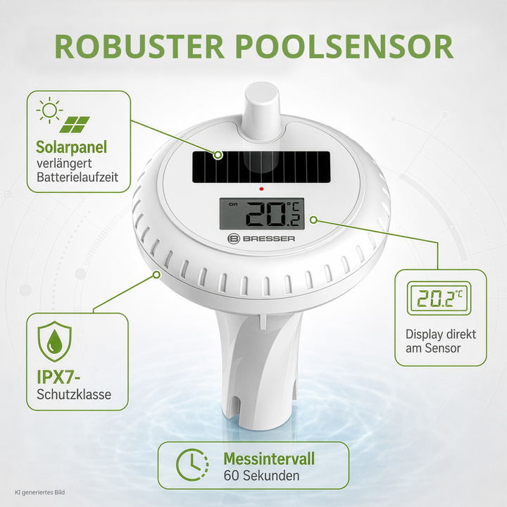 Bresser 15130 Wireless Floating Pool Thermometer with Base Station