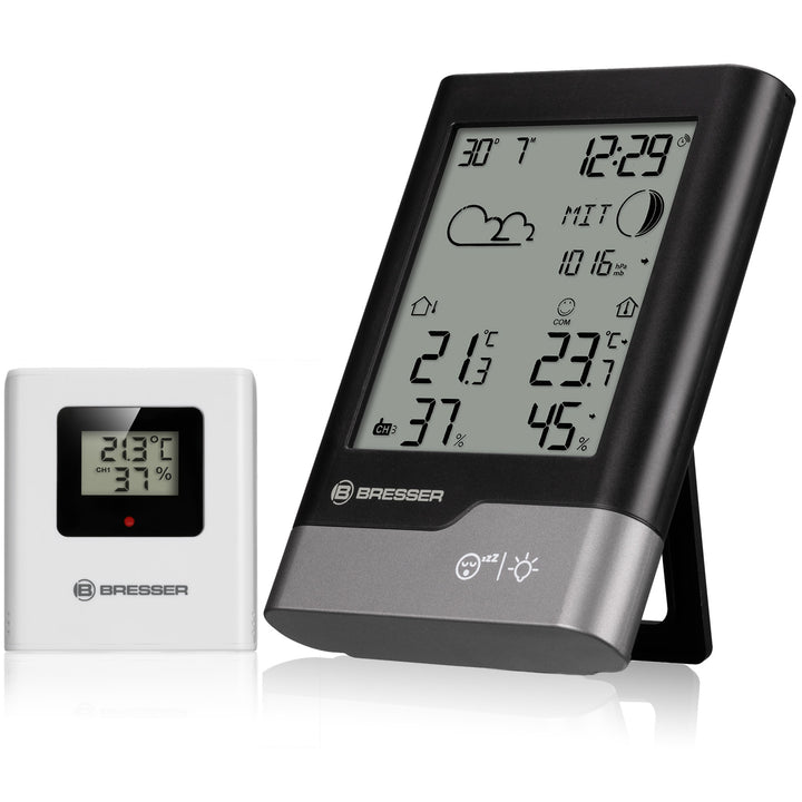 Bresser 16206 Home Weather Station with Outdoor Sensor, Black/Grey