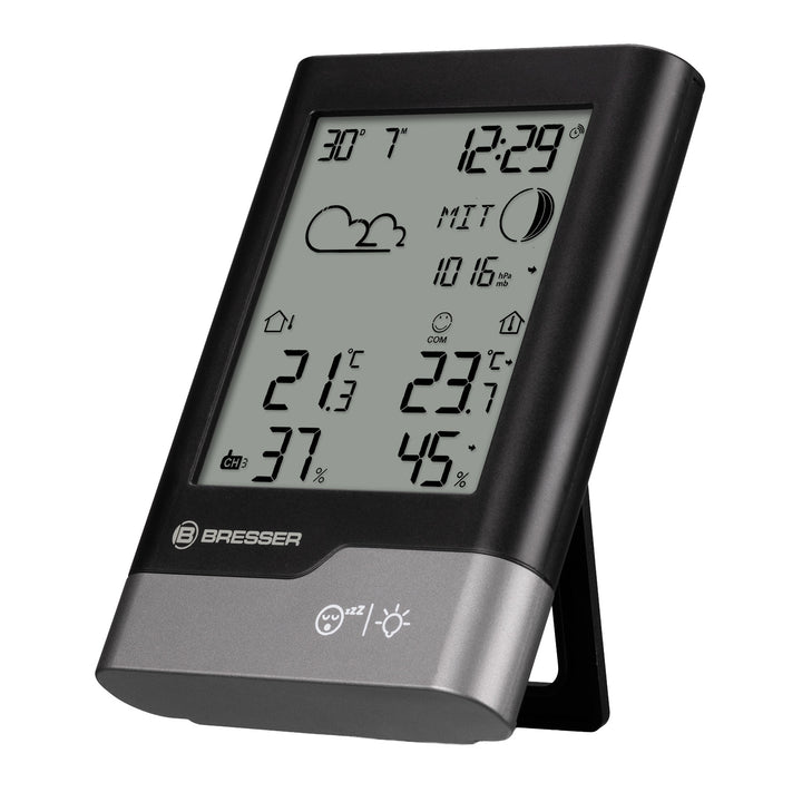 Bresser 16206 Home Weather Station with Outdoor Sensor, Black/Grey