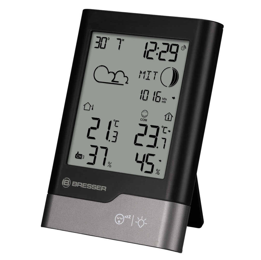 Bresser 16206 Home Weather Station with Outdoor Sensor, Black/Grey