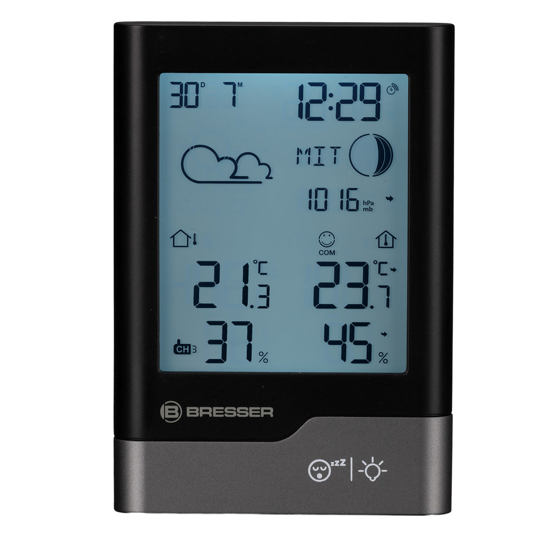 Bresser 16206 Home Weather Station with Outdoor Sensor, Black/Grey