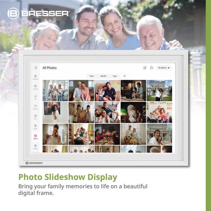 Bresser 16411 MeteoPix Touch 10.1 Digital Family Calendar with Photo Frame - Weather Shop