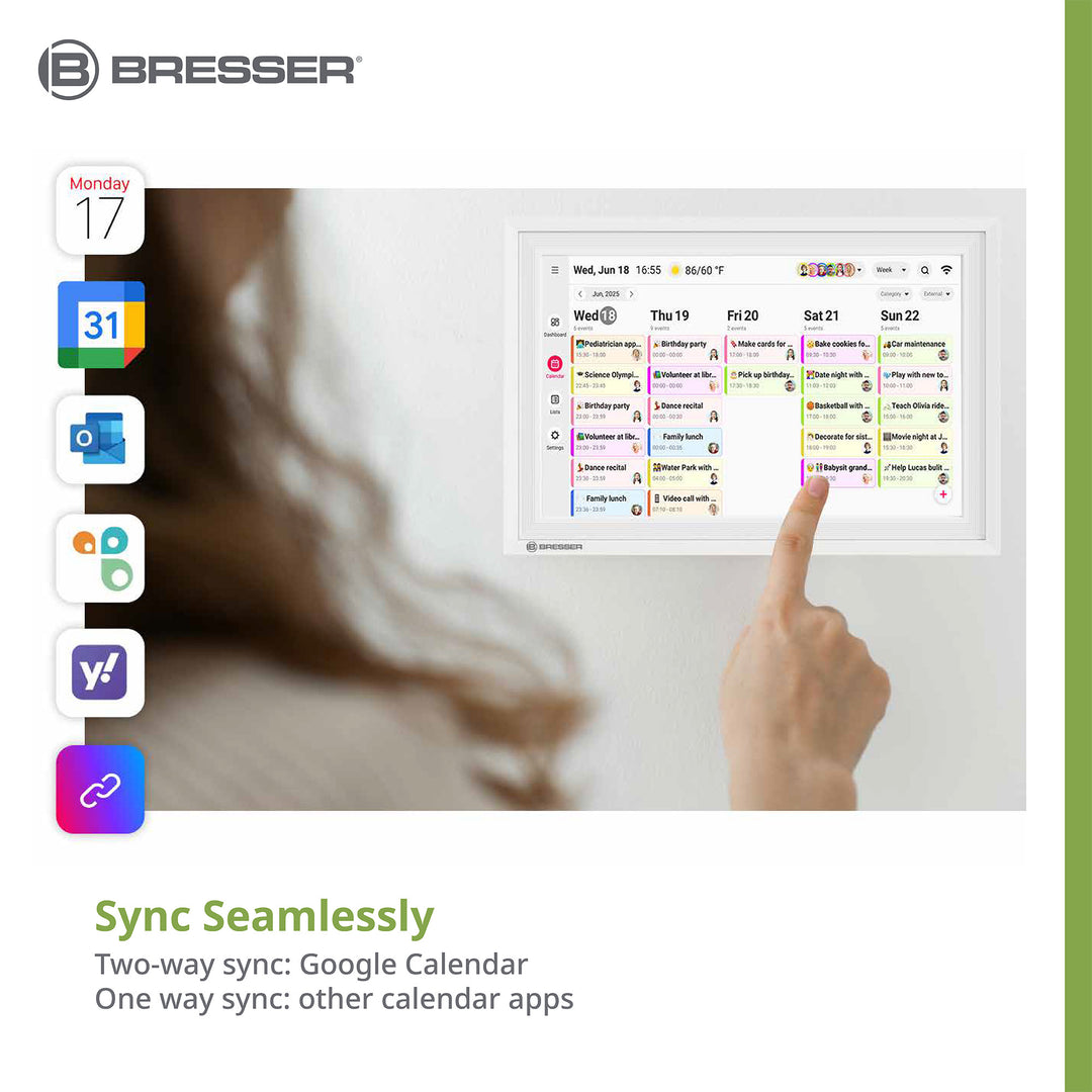 Bresser 16411 MeteoPix Touch 10.1 Digital Family Calendar with Photo Frame - Weather Shop