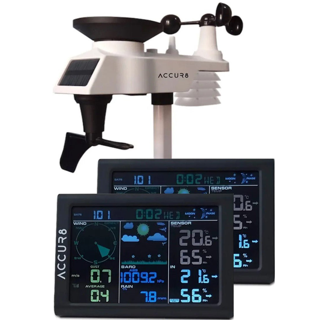 Two Screen Bundle - DWS 5100 5-in-1 Complete Solar-Powered WiFi Weather Station with Weather Alerts - dev-weathershop