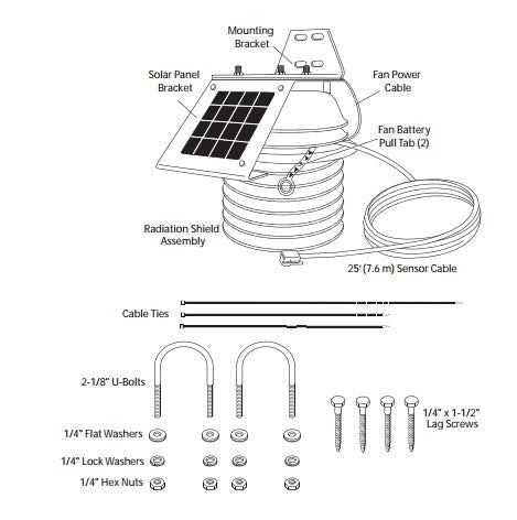 Davis Temperature/Humidity Sensor with 24-hour Fan-Aspirated Radiation Shield - dev-weathershop