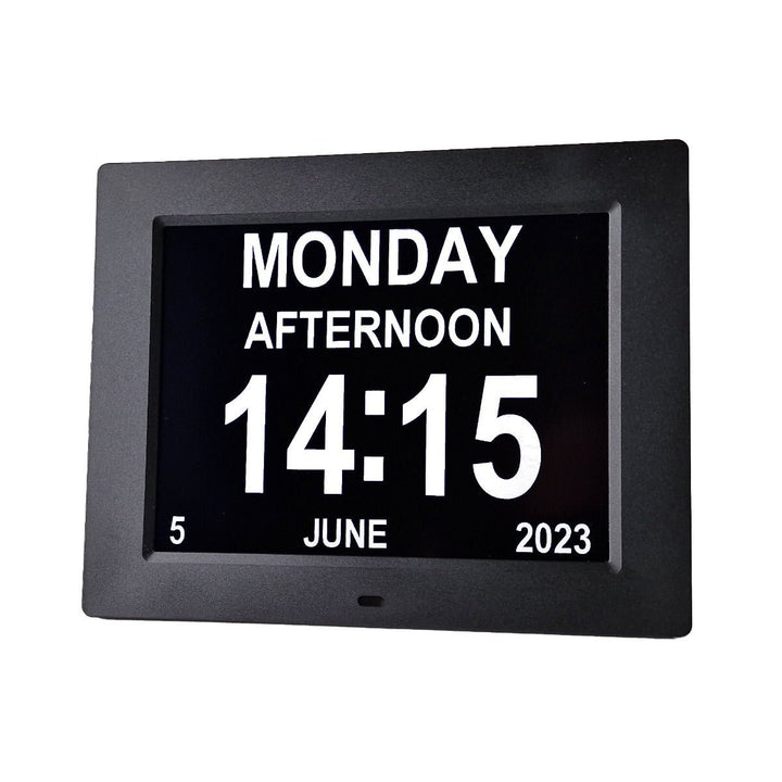Large Digital Clock with Date &amp; Day, Selectable Analogue/Digital Displays, Alarms (8 inch) - dev-weathershop