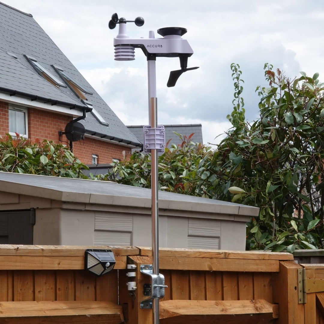 ACCUR8 DWS7100 7-in-1 Complete Solar-Powered WiFi Weather Station with Light Intensity, UV Monitoring &amp; Weather Alerts - dev-weathershop
