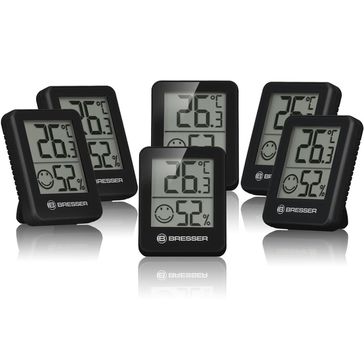 Bresser ClimaTemp Thermo-Hygrometer 6-piece Set Black 7000015CM3000 - dev-weathershop