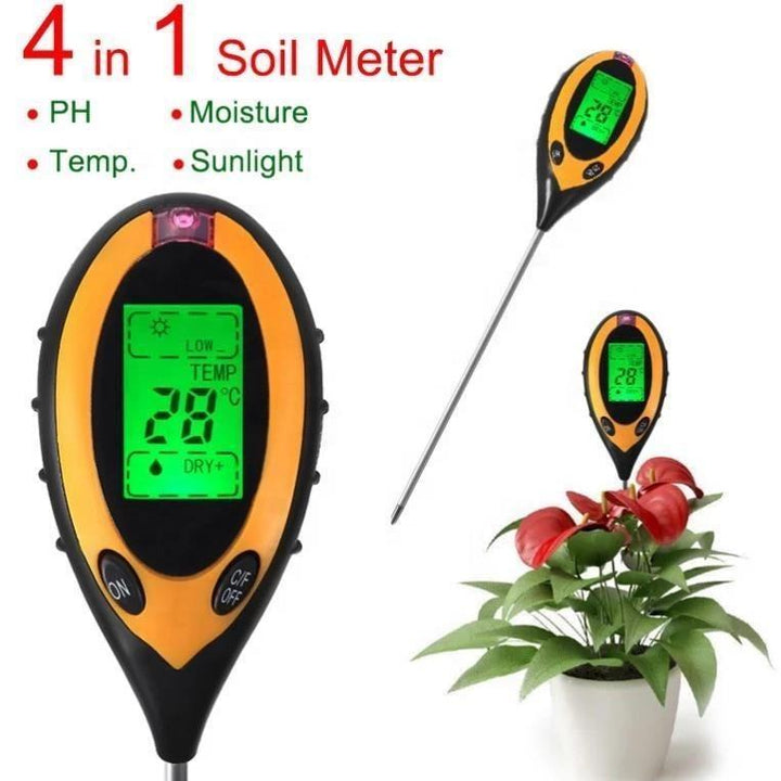 4 in 1 Soil PH Tester Plant Humidity Light Measuring Instrument - Weather Shop