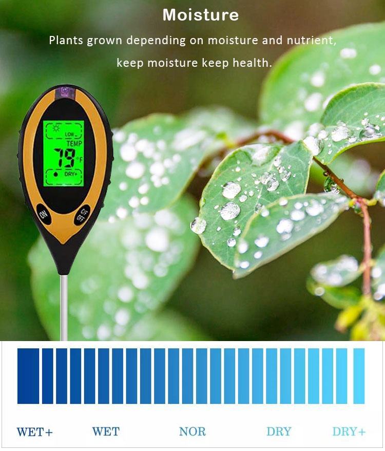 4 in 1 Soil PH Tester Plant Humidity Light Measuring Instrument - Weather Shop