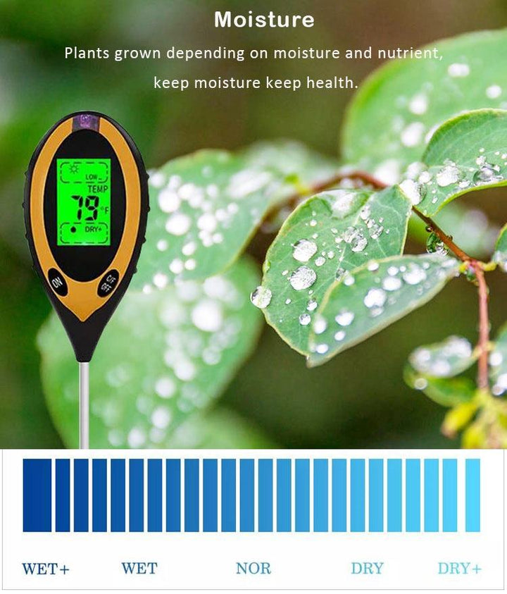 4 in 1 Soil PH Tester Plant Humidity Light Measuring Instrument - Weather Shop