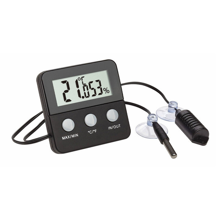 TFA TERRACHECK Digital Thermo-Hygrometer incl. Cabled Sensors with Suction Cups - ideal for reptiles and amphibians 30.5044 - dev-weathershop