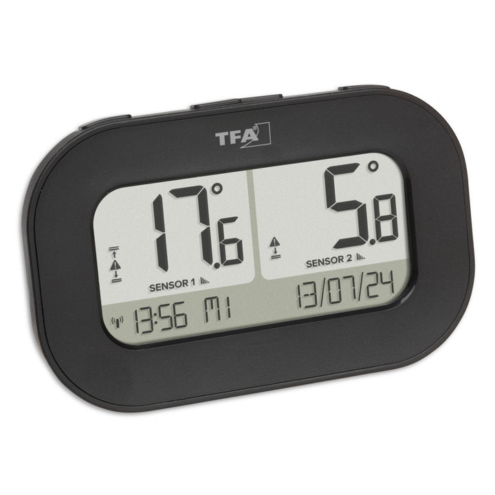 TFA DOUBLE-CHECK Wireless Thermometer with Two Transmitters (incl. waterproof cabled sensor) 30.3073 - dev-weathershop
