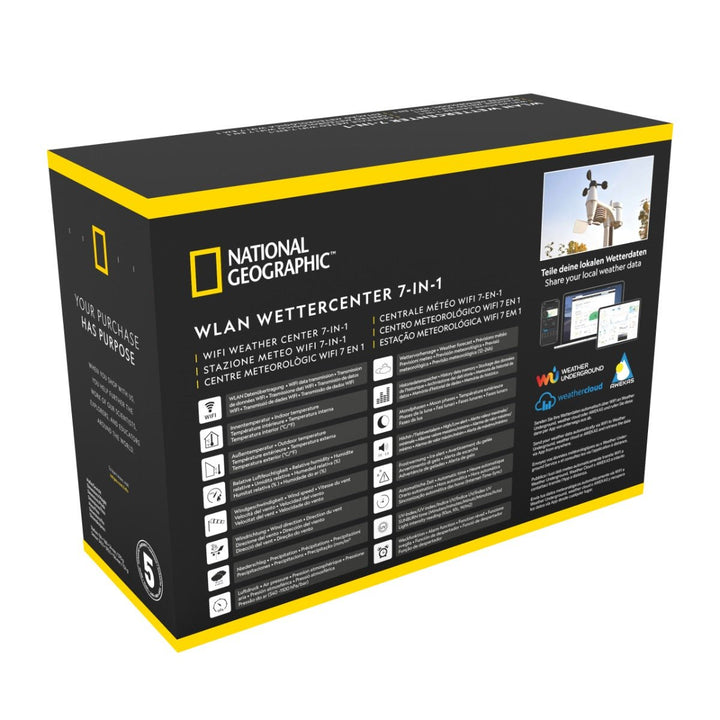 National Geographic 7-in-1 WiFi Weather Station - includes Light Intensity, UV, Ice/Frost Alert - dev-weathershop