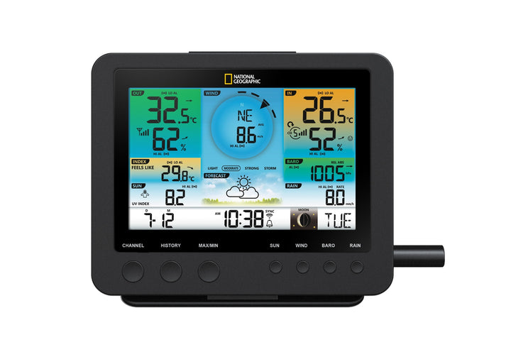 National Geographic 7-in-1 WiFi Weather Station - includes Light Intensity, UV, Ice/Frost Alert - dev-weathershop