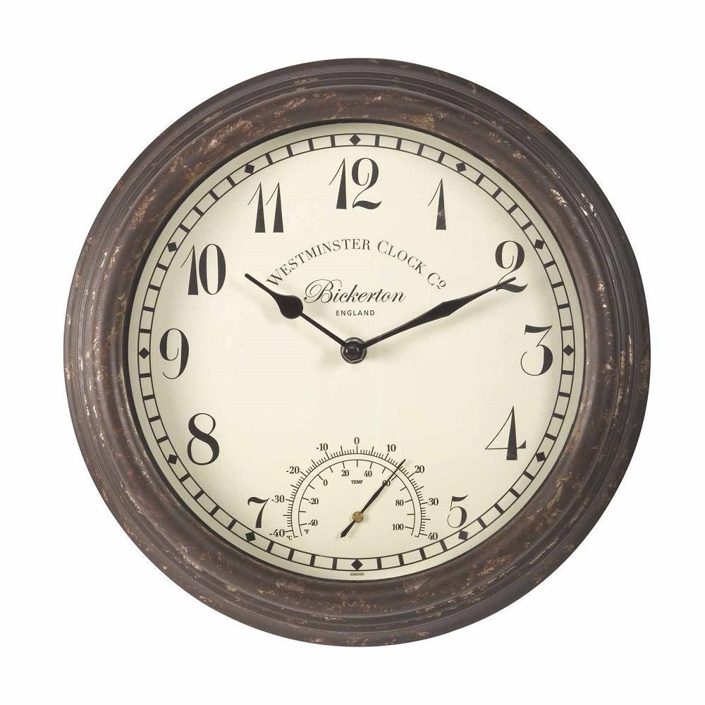 Bickerton Indoor/Outdoor Wall Clock with Thermometer 30cm - dev-weathershop