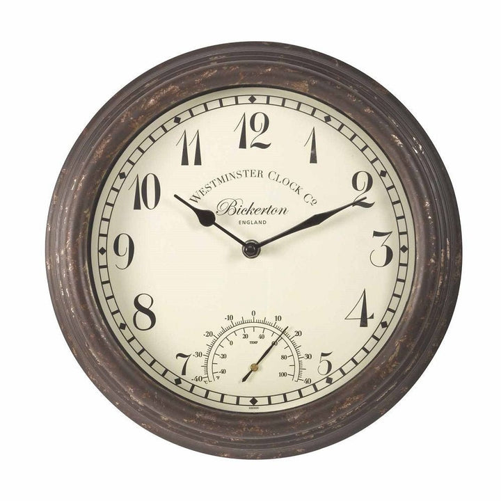 Bickerton Indoor/Outdoor Wall Clock with Thermometer 30cm - dev-weathershop