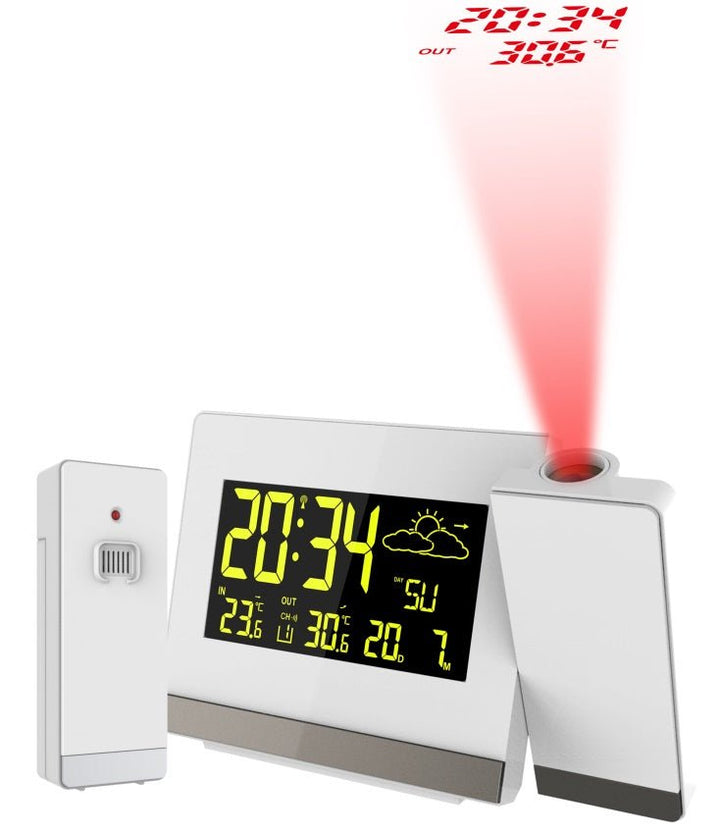 Technoline WT549 Projection Alarm Clock with Indoor &amp; Outdoor Temperatures, plus Weather Forecast - dev-weathershop