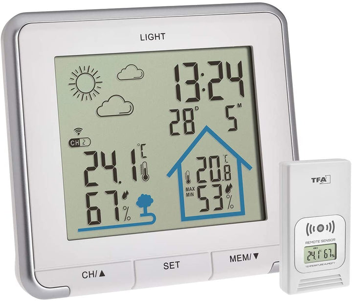 TFA LIFE 35.1153.02 Weather Forecast Station with Outdoor Temp &amp; Humidity - dev-weathershop